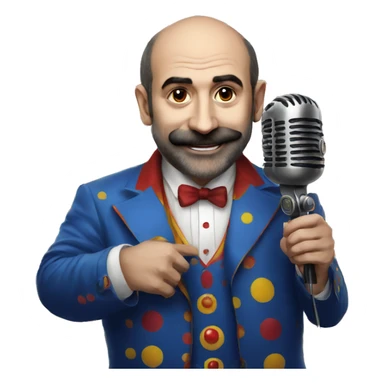 pashinyan circus clown with microphone sticker