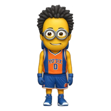 minion wearing 	New York Knicks jerssey sticker