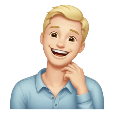 Guy laughing holding his neck  sticker