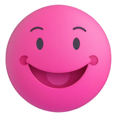 3D smiley emoji, round shape, grandmother hugging, pink color, smiling face sticker