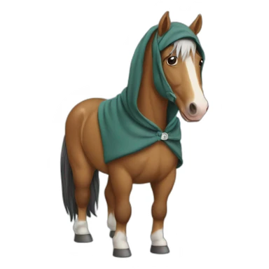 A horse wearing a hoodie sticker