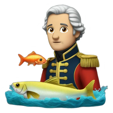 Napoléon qui mange un fish and ships sticker