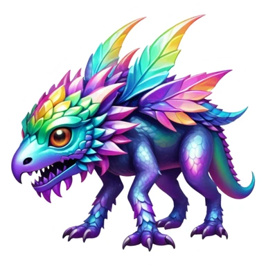 Edgy complex iridescent aesthetic-scenery-Fakémon-creature sticker