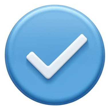 A blue circle 🔵 with white tick completely fit in.  sticker