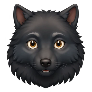 a talking black wolf sticker
