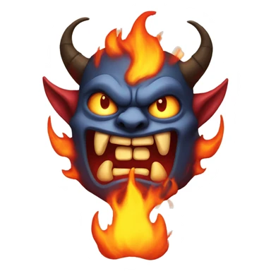 Demon with fire sticker