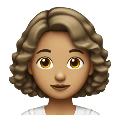 Mexican girl with bob cut wavy brown hair sticker