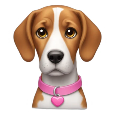Beagle with pink collar sticker