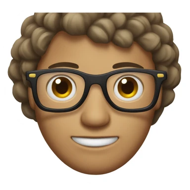 Homme avec des lunettes, peau très blanche, imberbe et les cheveux brun sticker