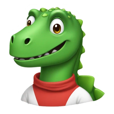green dinosaur wearing a red t-shirt sticker