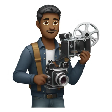 man making film sticker