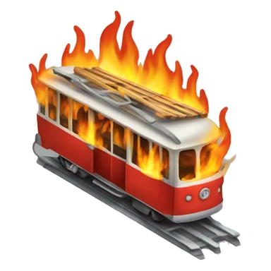 trolley in flames sticker