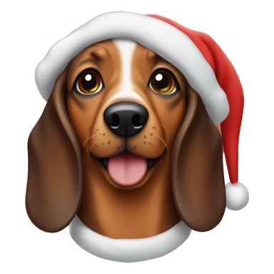Dachhund wearing a Santa costime  sticker