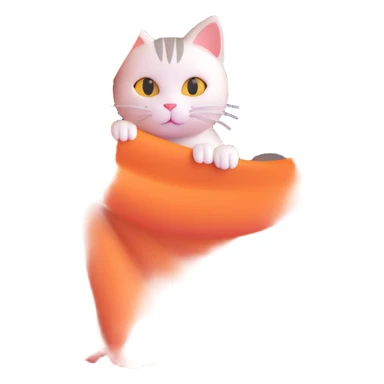 cat hiding behind a curtain tail sticking out sticker