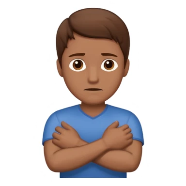 man say no with his hands crosswise sticker