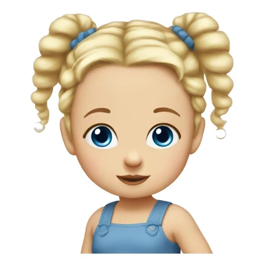 Blond baby girl- blueeyes-  messybun sticker