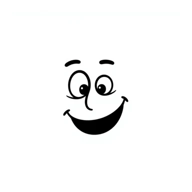 goofy classic emoji with sketchy lines, silly face sticker