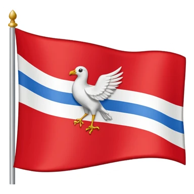 drapeau de Lorraine montrant les trois oiseaux blancs dans la bande rouge diagonale sticker