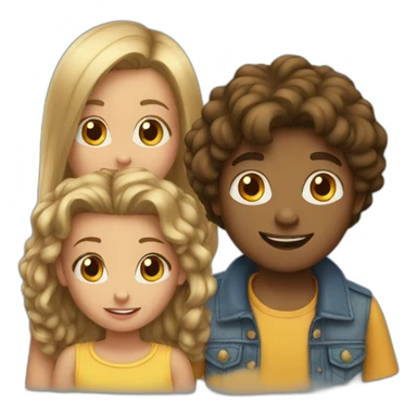 2 boys 1 girl siblings sticker