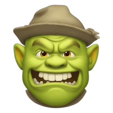 Ogre emoji with a yellow hat sticker
