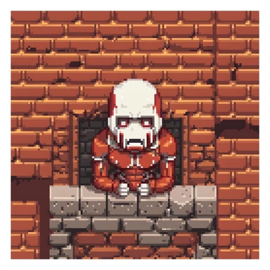 Colossal Titan peering over the wall from Attack on Titan sticker