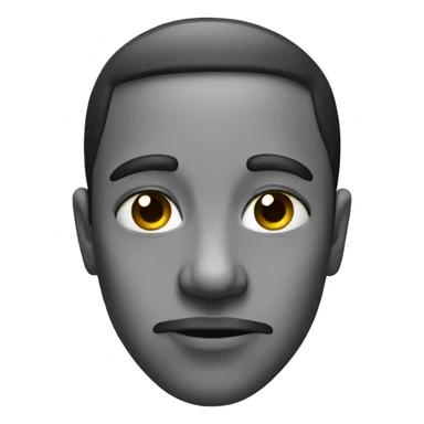 Black and white uncanny face sticker