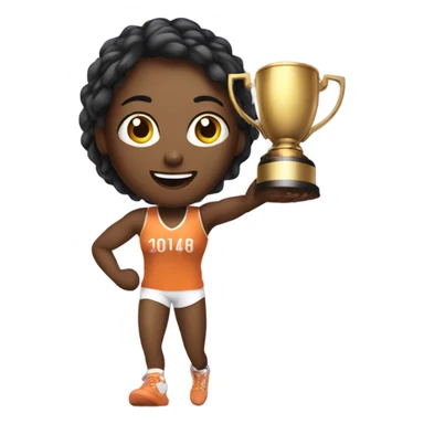 athlete woman with trophy sticker