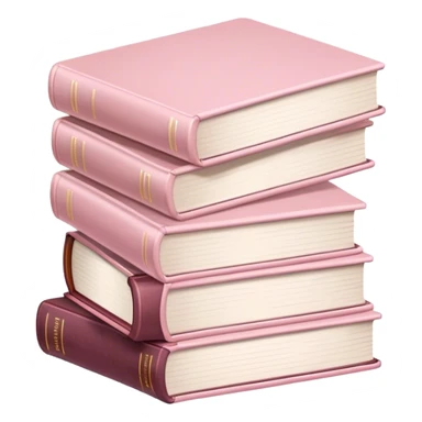 Stack of pale pink books sticker