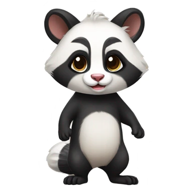 Cute skunk-panda-raccoon-ferret-cat-hybrid full body sticker