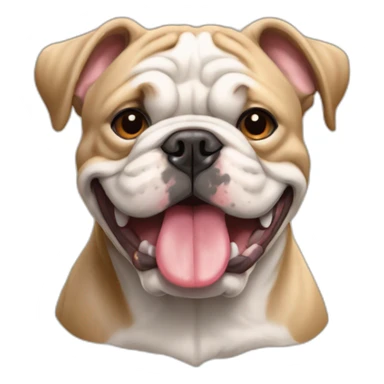Bulldog frances all beige with the tongue out sticker