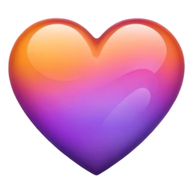 Purple and orange heart sticker