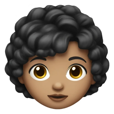 Baby doll, black hair, brown big eyes sticker
