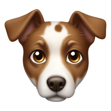 Cute elegant brown and white mutt with brown spots over her eyes  sticker