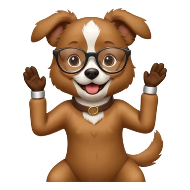 dancing dog with glasses sticker