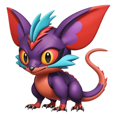  exotic tropical cyber-Litten-Noivern-Stitch-Noibat-Trico-Fakémon-Pokémon-Vernid-creature sticker