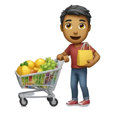 mono con carrito de compras sticker