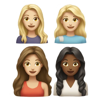 Two blondes and two brunettes sticker