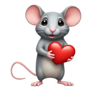 Mouse with heart  sticker