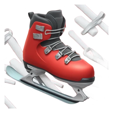 red ski boots with skis attached sticker
