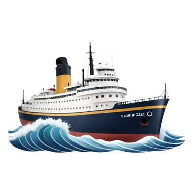 the Edmund Fitzgerald ship, with waves sticker