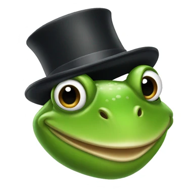 frog wearing a top hat  sticker