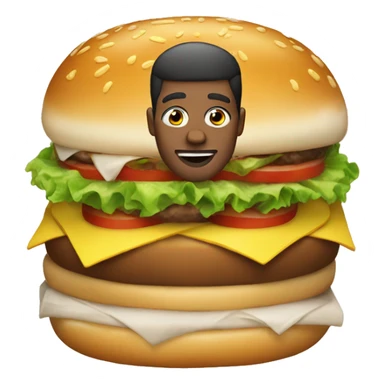 human in a hamburger  sticker