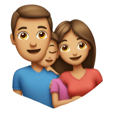 Heart and mom and dad and kids sticker