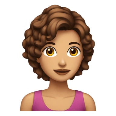 Chica morena con pelo castaño y corto sticker