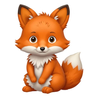An baby full body fox wearing a diaper sticker