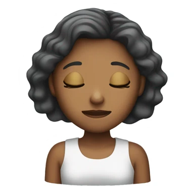 Girl with phone and closed eyes sticker
