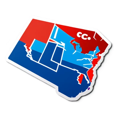 A map of the United States inside of the letter C sticker