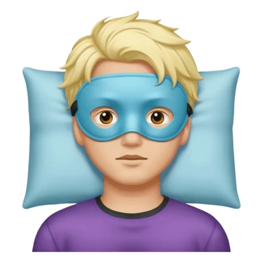 man with a sleep eye mask and colorful hair, no pillow sticker