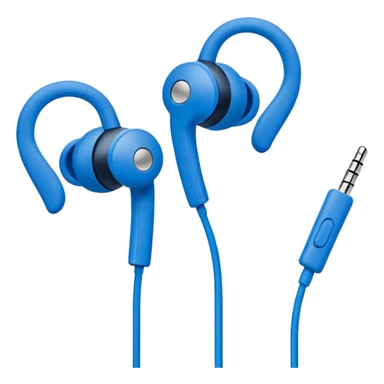 blue wired earbuds sticker