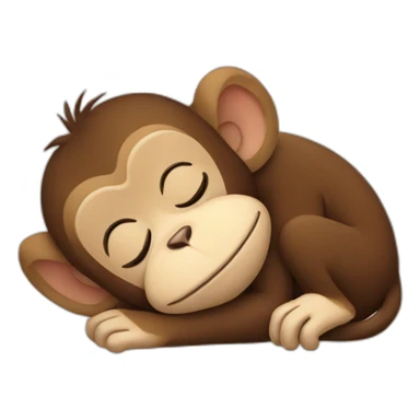 sleeping monkey sticker